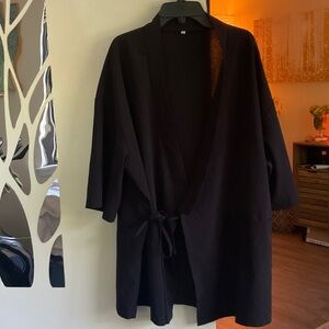 Unisex black short kimono (xl)